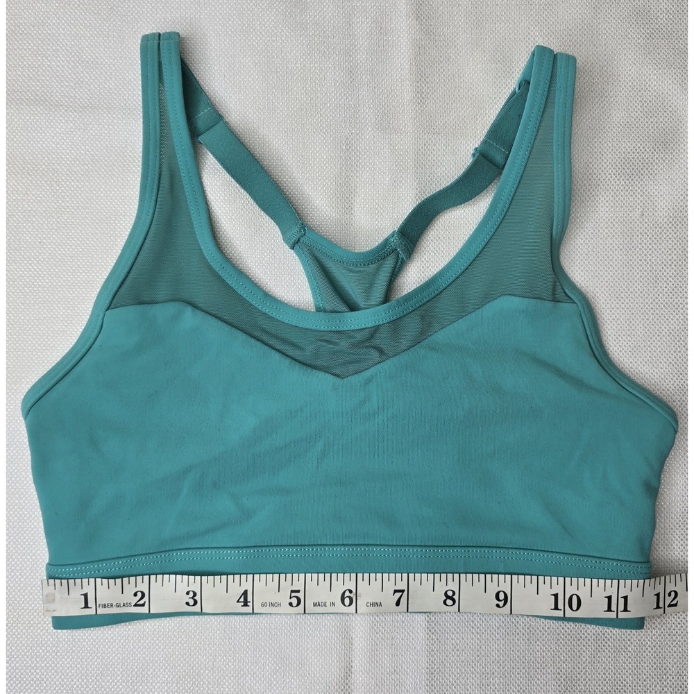 Lorna Jane Women's Teal Strappy Mesh Adjustable Razor Back Sports Bra‎ SZ: 8 - Picture 3 of 6